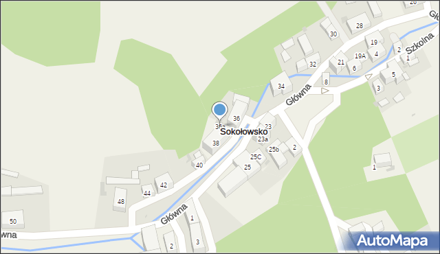 Sokołowsko, Główna, 36a, mapa Sokołowsko