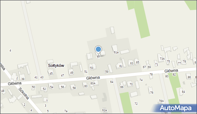 Sołtyków, Główna, 57, mapa Sołtyków