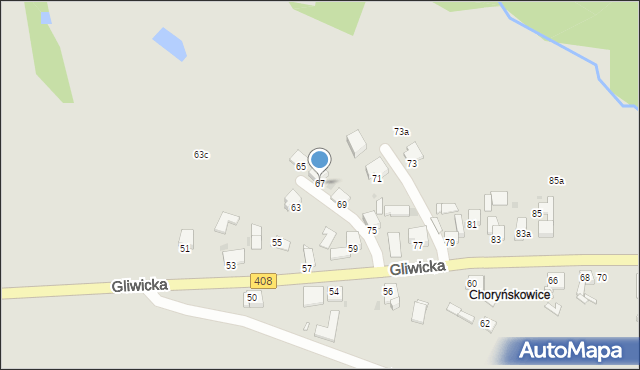 Sośnicowice, Gliwicka, 67, mapa Sośnicowice