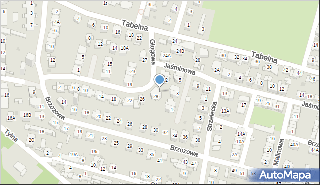 Sosnowiec, Głogowa, 30, mapa Sosnowca