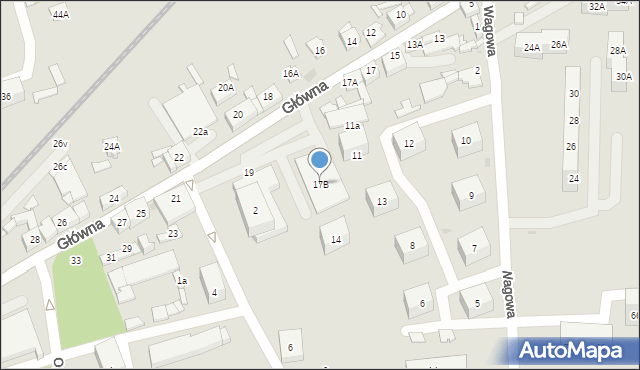 Sosnowiec, Główna, 17B, mapa Sosnowca