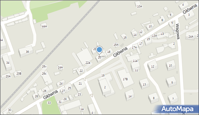 Sosnowiec, Główna, 20, mapa Sosnowca