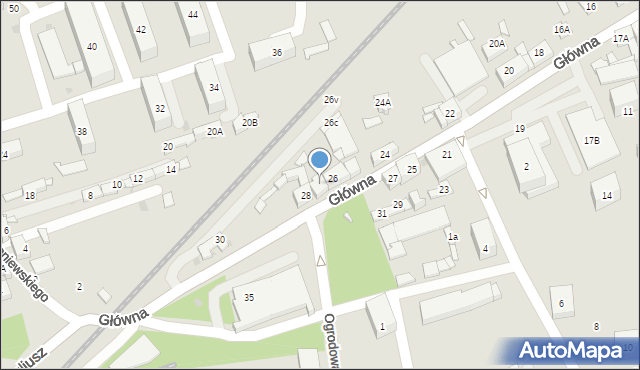 Sosnowiec, Główna, 26B, mapa Sosnowca