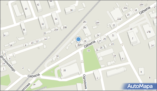 Sosnowiec, Główna, 28, mapa Sosnowca