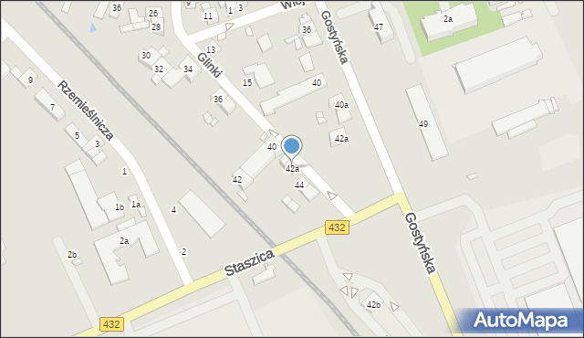 Śrem, Glinki, 42a, mapa Śrem