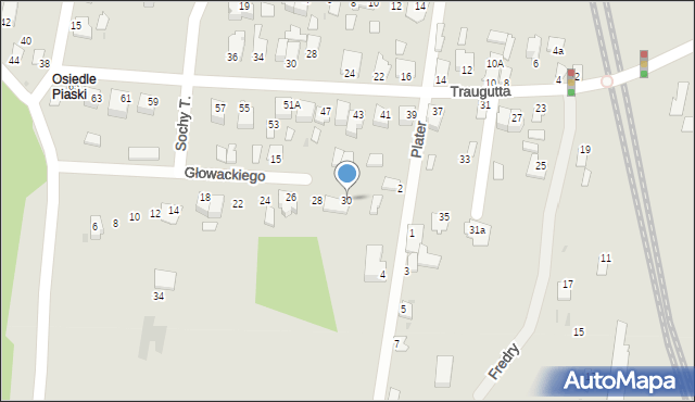 Stalowa Wola, Głowackiego Bartosza, 30, mapa Stalowa Wola
