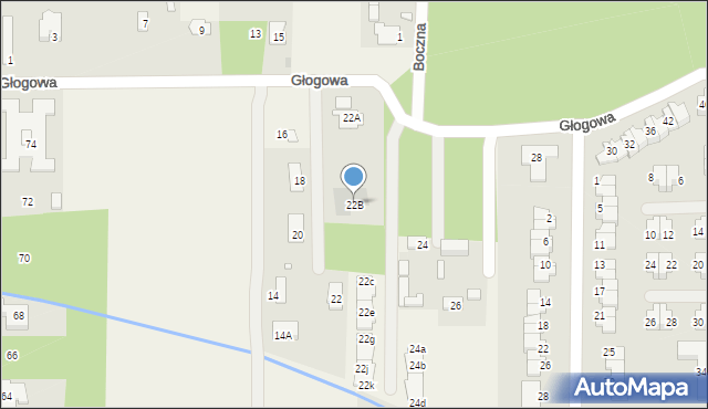 Stara Wieś, Głogowa, 22B, mapa Stara Wieś