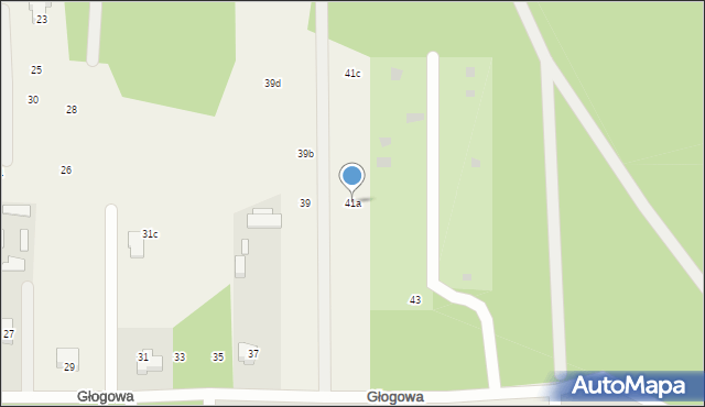 Stara Wieś, Głogowa, 41a, mapa Stara Wieś