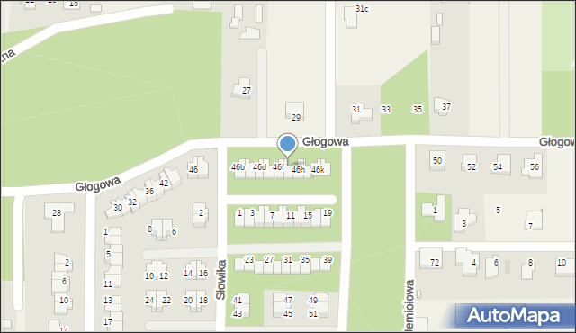 Stara Wieś, Głogowa, 46g, mapa Stara Wieś