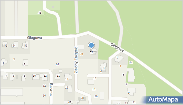 Stara Wieś, Głogowa, 72, mapa Stara Wieś