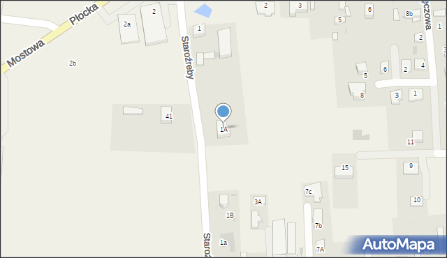 Staroźreby, Głowackiego, 1A, mapa Staroźreby