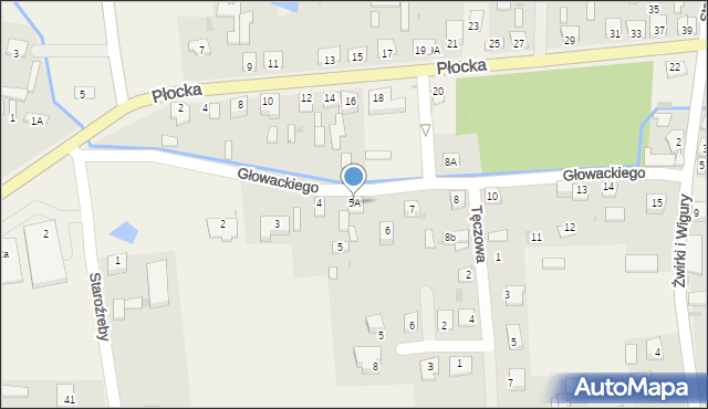 Staroźreby, Głowackiego, 5A, mapa Staroźreby