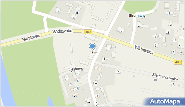 Strumiany, Główna, 2, mapa Strumiany