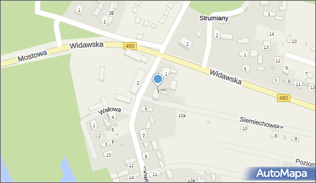 Strumiany, Główna, 3, mapa Strumiany