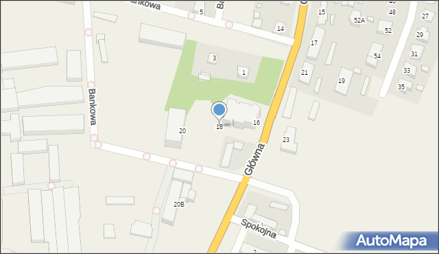 Strzelce, Główna, 18, mapa Strzelce