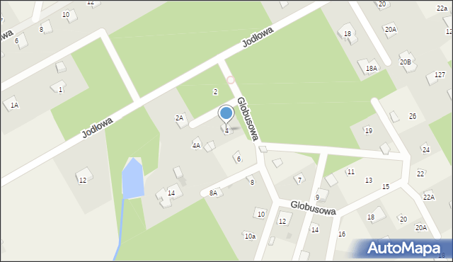 Strzeniówka, Globusowa, 4, mapa Strzeniówka