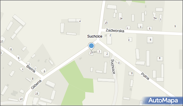 Suchcice, Główna, 17, mapa Suchcice