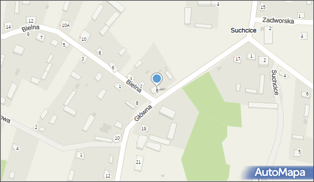 Suchcice, Główna, 6, mapa Suchcice