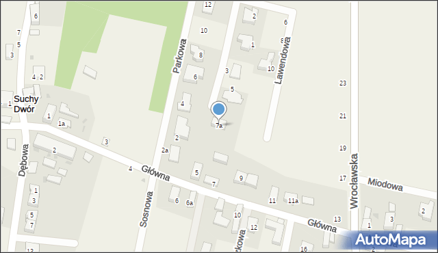 Suchy Dwór, Główna, 7a, mapa Suchy Dwór