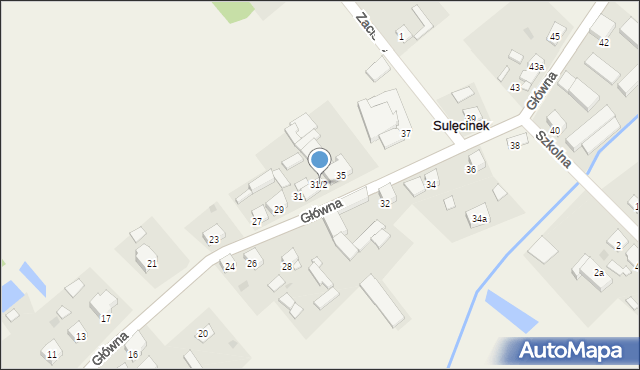 Sulęcinek, Główna, 31/2, mapa Sulęcinek