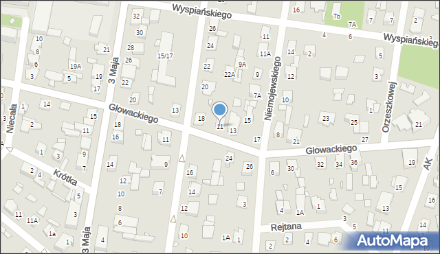 Sulejówek, Głowackiego, 11, mapa Sulejówek