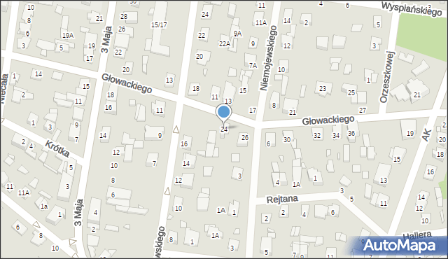 Sulejówek, Głowackiego, 24, mapa Sulejówek