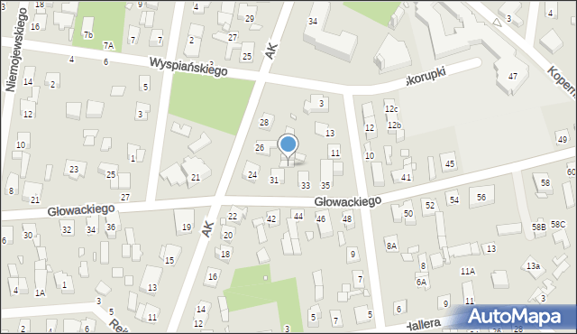 Sulejówek, Głowackiego, 31a, mapa Sulejówek