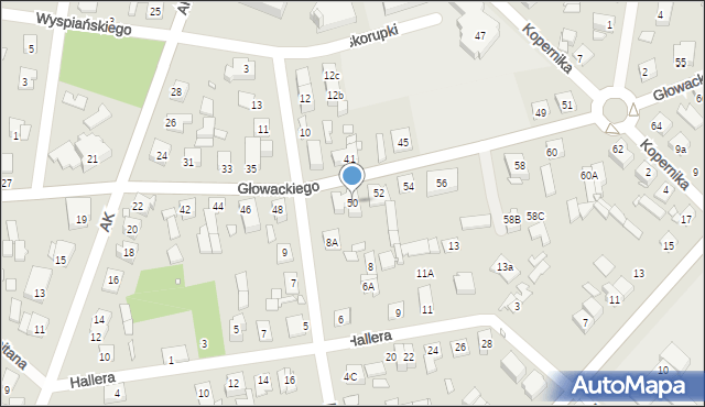 Sulejówek, Głowackiego, 50, mapa Sulejówek