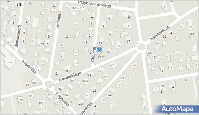Sulejówek, Głowackiego, 61, mapa Sulejówek
