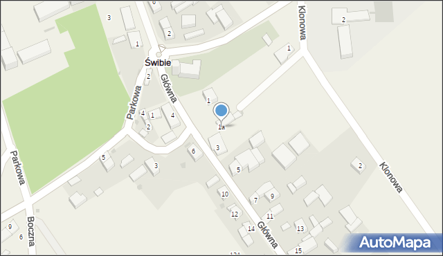 Świbie, Główna, 1a, mapa Świbie