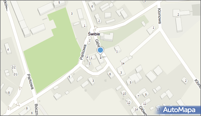 Świbie, Główna, 4, mapa Świbie