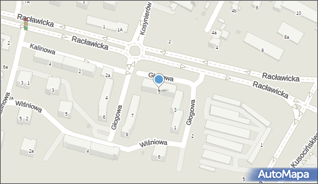 Świdnik, Głogowa, 5, mapa Świdnika