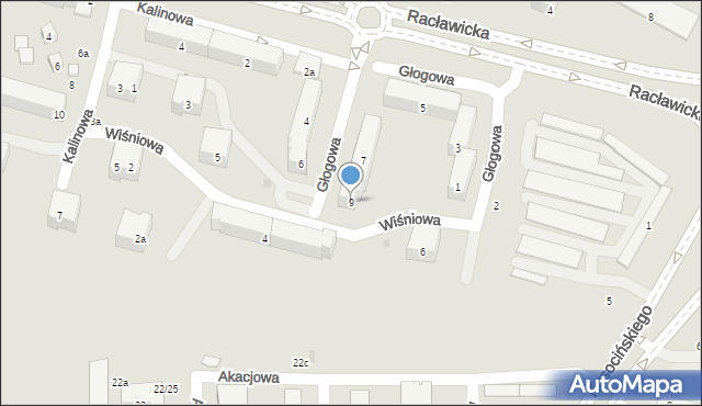 Świdnik, Głogowa, 9, mapa Świdnika