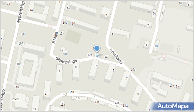 Świdnik, Głowackiego Bartosza, 12, mapa Świdnika