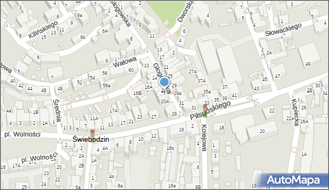 Świebodzin, Głogowska, 20, mapa Świebodzin