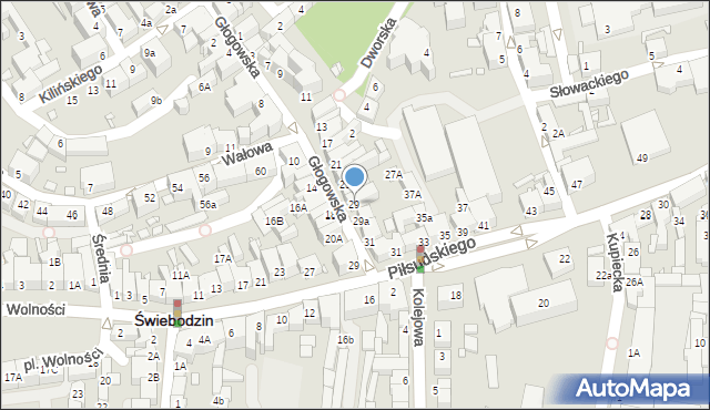 Świebodzin, Głogowska, 29, mapa Świebodzin
