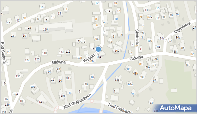 Szczawnica, Główna, 104, mapa Szczawnica