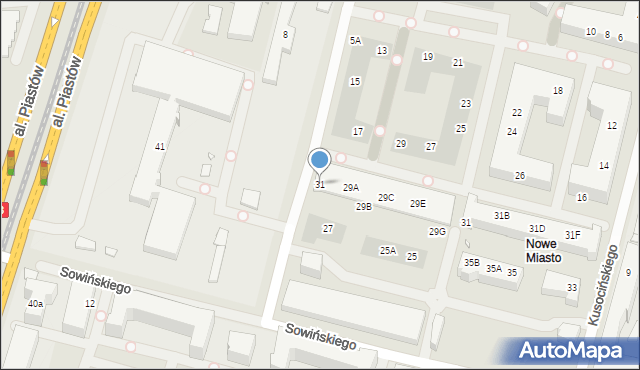 Szczecin, Głowackiego Bartosza, 31, mapa Szczecina