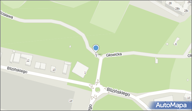 Szczecin, Głowicka, 3, mapa Szczecina