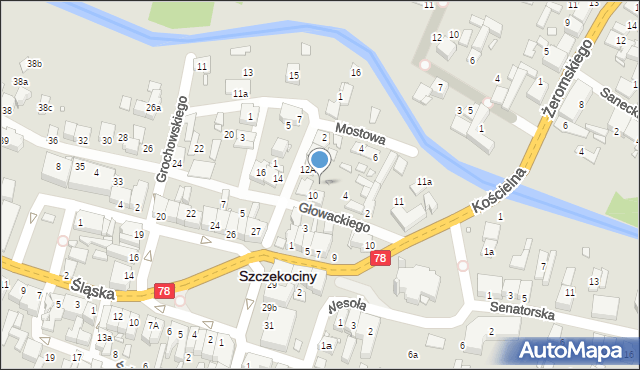 Szczekociny, Głowackiego, 6, mapa Szczekociny