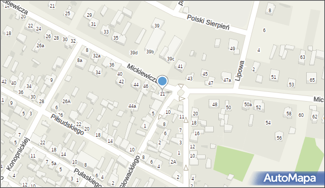 Szczerców, Głowackiego, 11, mapa Szczerców