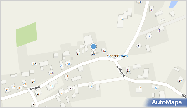 Szczodrowo, Główna, 16, mapa Szczodrowo