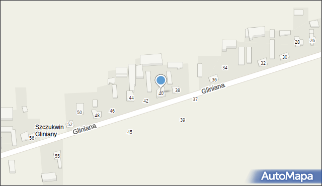 Szczukwin, Gliniana, 40, mapa Szczukwin