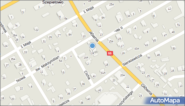 Szepietowo, Główna, 14, mapa Szepietowo