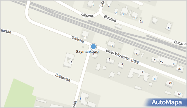 Szymankowo, Główna, 1, mapa Szymankowo