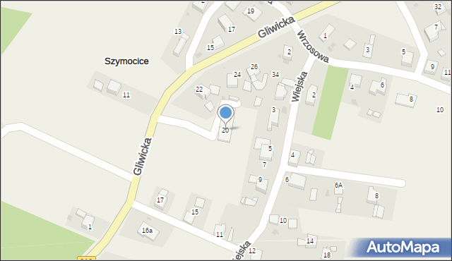 Szymocice, Gliwicka, 20, mapa Szymocice