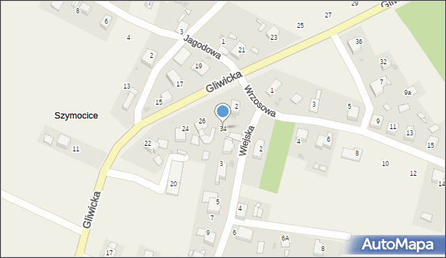 Szymocice, Gliwicka, 34, mapa Szymocice