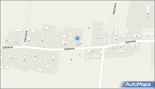 Szymonków, Główna, 14, mapa Szymonków