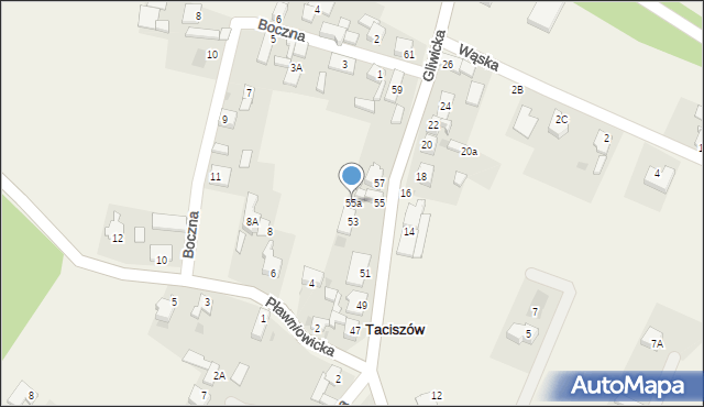 Taciszów, Gliwicka, 55a, mapa Taciszów