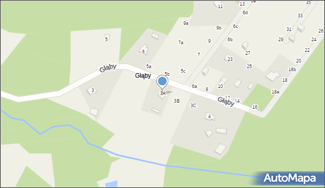 Tanina, Głąby, 3A, mapa Tanina